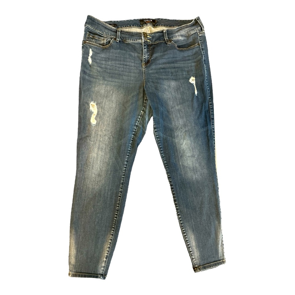 Torrid Premium Denim High Rise Distressed Jegging Size 22T